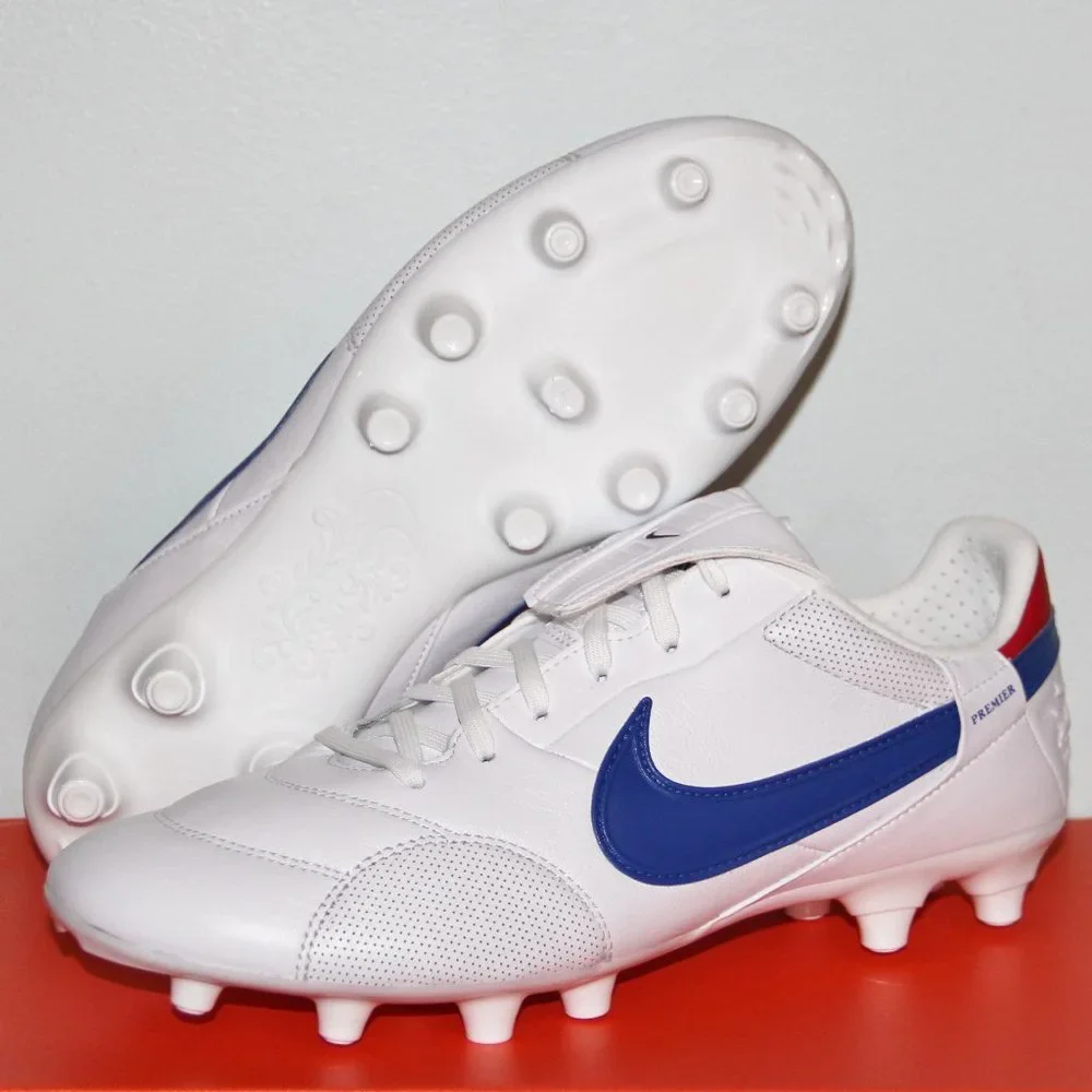 Nike Premier III FG Soccer Cleats Mens 7 7.5 8 White Royal Blue Red